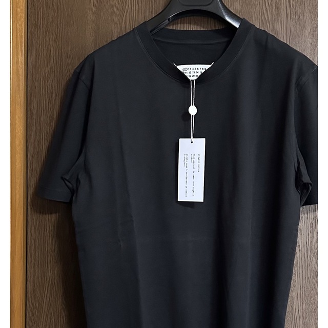 黒M新品 メゾン マルジェラ オーガニックコットン Tシャツ 半袖 
