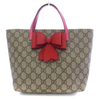 グッチ(Gucci)のグッチ GGスプリーム チルドレンズ キッズ ベージュ ピンク 赤 457232(トートバッグ)