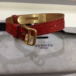 エルメス ケリーウォッチ 腕時計 HERMES レッド✖️ゴールド 稼働品-