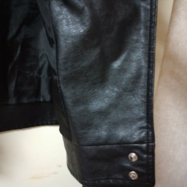 合皮ライダースジャケット レディースのジャケット/アウター(ライダースジャケット)の商品写真