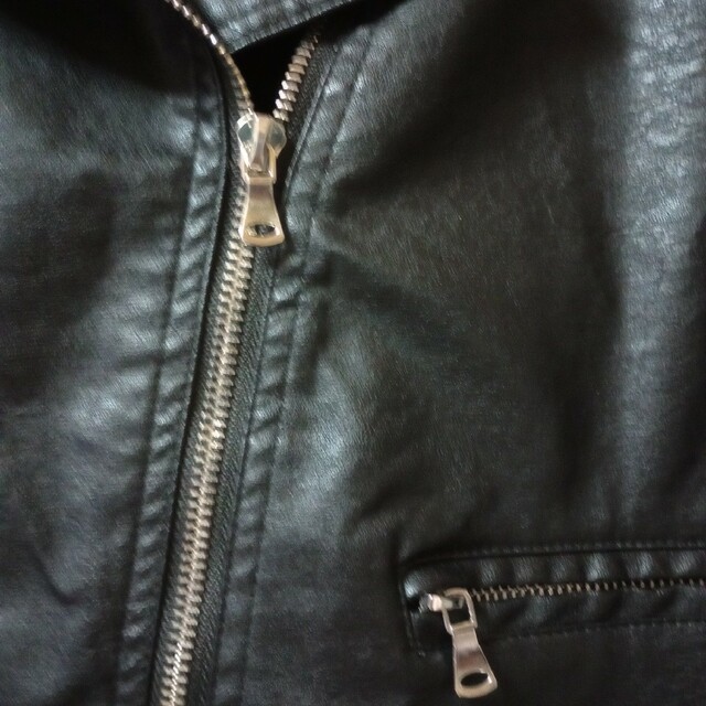 合皮ライダースジャケット レディースのジャケット/アウター(ライダースジャケット)の商品写真