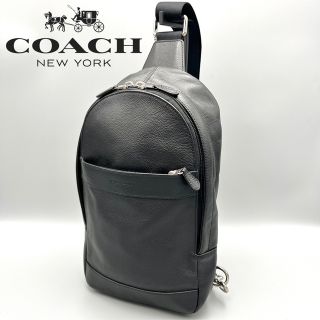 コーチ(COACH)の【極美品】コーチ F54770 ブラック メンズ レザー ボディー バッグ‼️(ボディーバッグ)