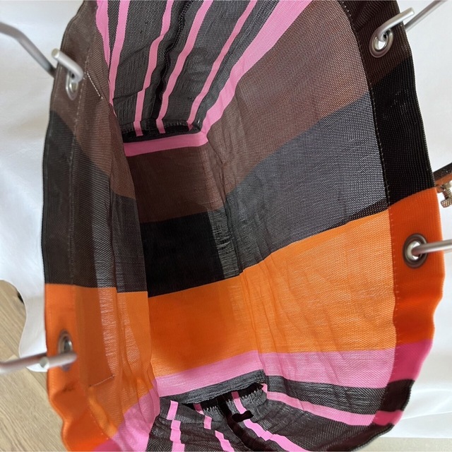 【大人気】マルニ MARNI バック フラワーカフェ トートバッグ オレンジ系