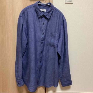 ユニクロ(UNIQLO)のlro様専用【ユニクロ】プレミアムリネンシャツ　ブルー　XL(シャツ)