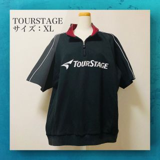 ツアーステージ(TOURSTAGE)のTOURSTAGE ツアーステージ　ゴルフ　ハーフジップ半袖ポロトレーナー　XL(ウエア)