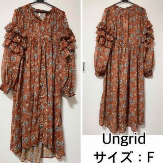 アングリッド(Ungrid)の新品❤️Ungrid エスニックフラワープリントワンピース　アングリッド(ロングワンピース/マキシワンピース)