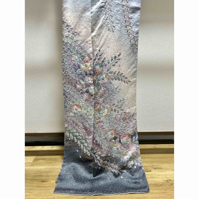 逸品 仕立てたばかりの新品 【辻が花 絞り 金彩 トールサイズ 裄丈69