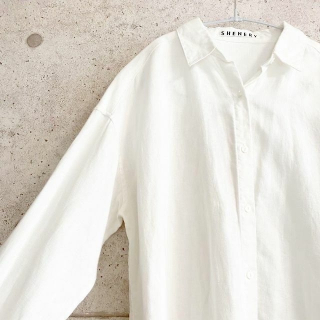 【美品】SHENERY  シーナリー リネンカシュクールシャツ Fサイズ