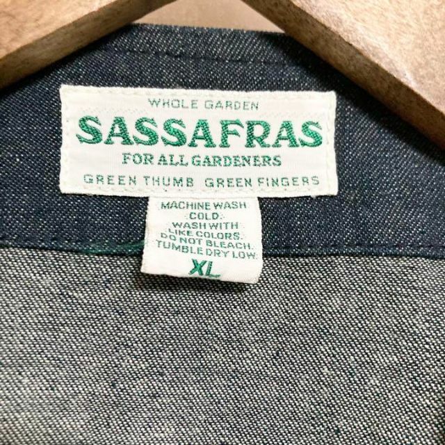 XLサイズ！SASSAFRAS デニムノーカラージャケット