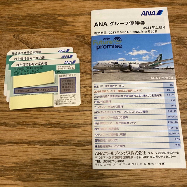 ANA 株主優待券＋ANAグループ優待の冊子