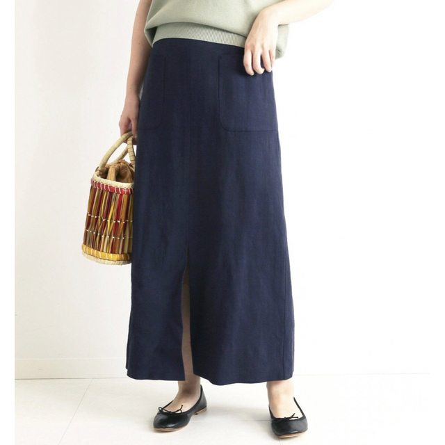 SLOBE IENA(スローブイエナ)のスロープ　イエナ　IENA  ロングスカート　ネイビー レディースのスカート(ロングスカート)の商品写真