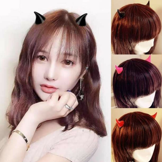 角 ヘアアクセサリー デビル ヘアピン ハロウィン