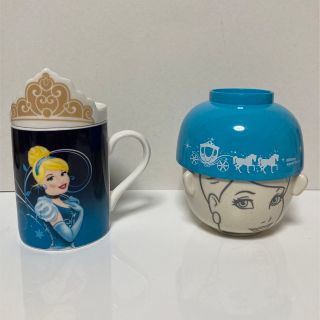 ディズニー　シンデレラ 蓋つきマグカップ・汁椀&茶碗　ミニセット(食器)