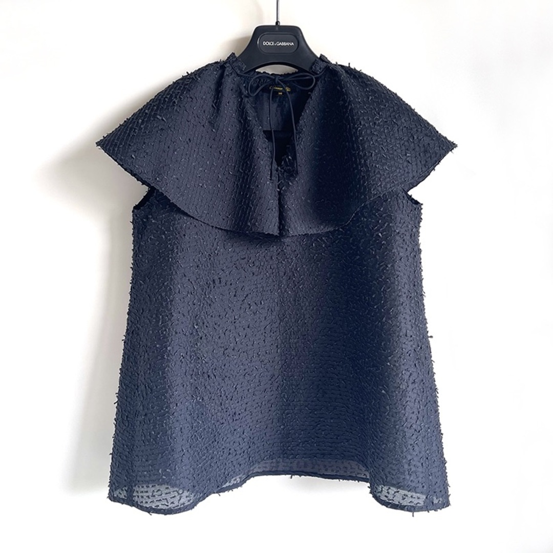 Drawer*22AW オーガンボーダーラッフルカラーブラウス マリソル掲載