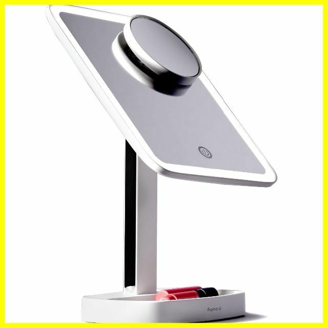 【色:クロム】Fancii LED メイク化粧鏡 3ライト設定と15倍の拡大鏡