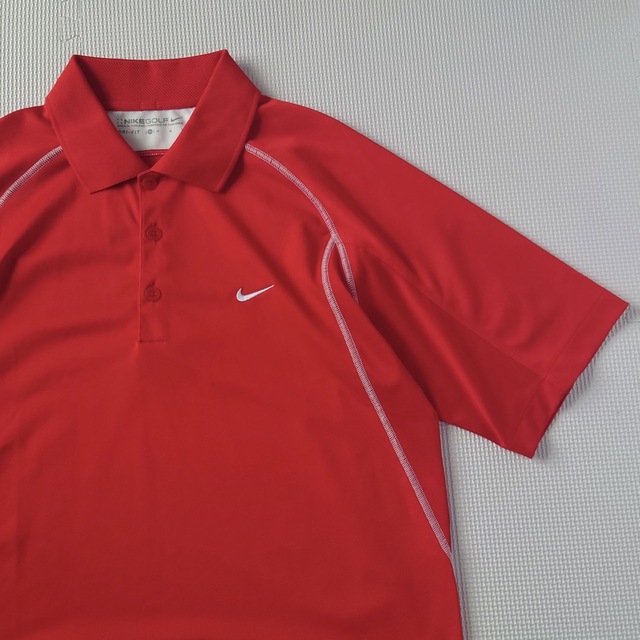 NIKE(ナイキ)のナイキゴルフ メンズ半袖ポロシャツ M ドライフィット ゴルフウェア NIKE赤 スポーツ/アウトドアのゴルフ(ウエア)の商品写真