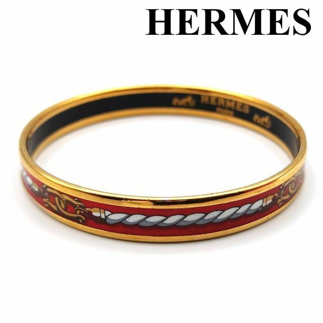 美品【Hermès/エルメス】エマイユPM バングル 七宝焼き ゴールド