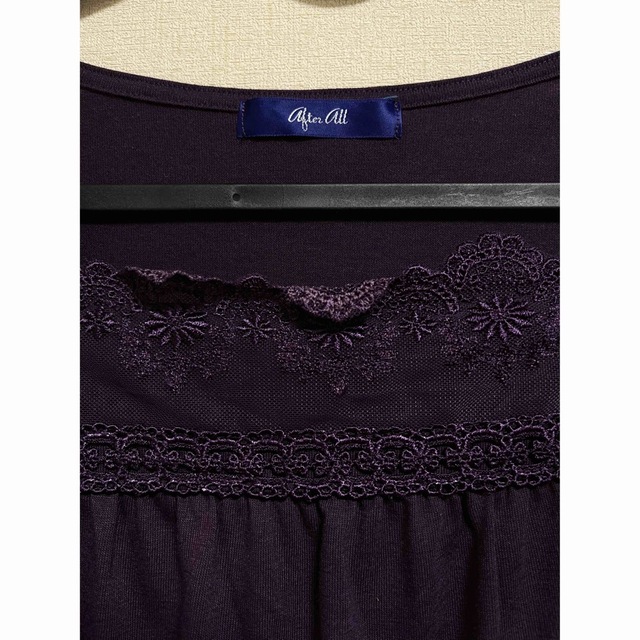 アフターオール　Tシャツ　紫　ワールド　M レディースのトップス(Tシャツ(長袖/七分))の商品写真