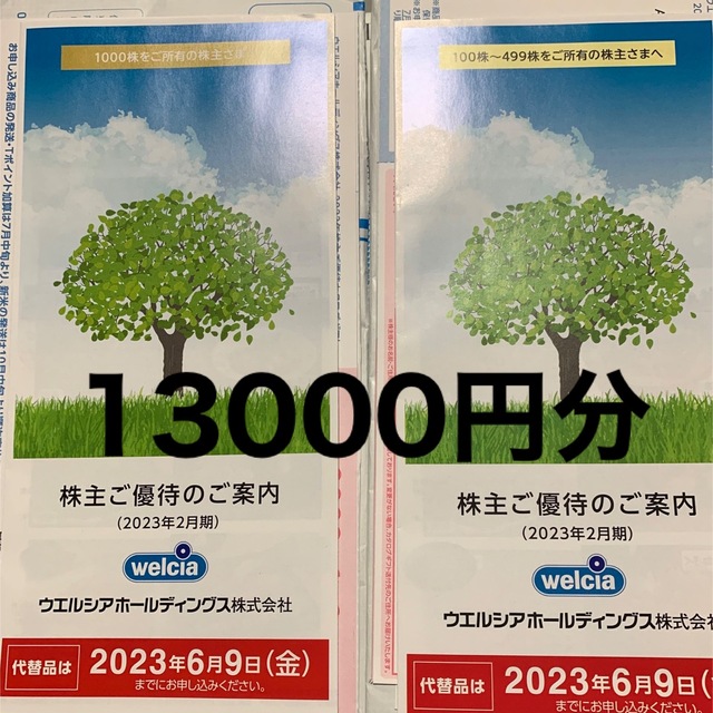 ご覧頂きありがとうございますウエルシア株主優待申込ハガキ　3000円分×6枚セット　ゆうパケット発送