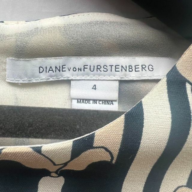 【良品】DIANEvonFURSTENBERG 総柄フレアワンピース 4 L