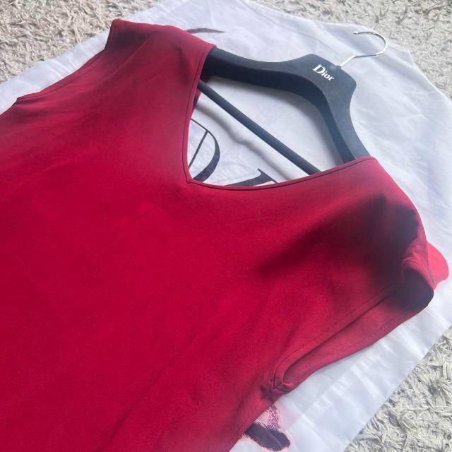 美品】YOKO CHAN 膝丈ワンピース ノースリーブ ピンク 40