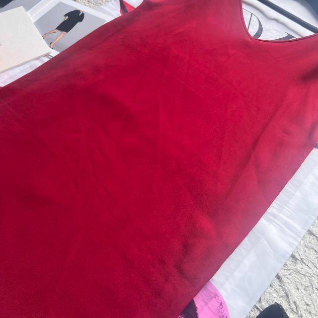 美品】YOKO CHAN 膝丈ワンピース ノースリーブ ピンク 40