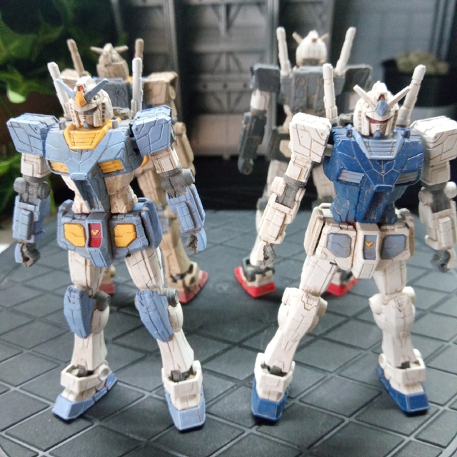 ガンダムファクトリー配布1/200ガンダム、塗装ウェザリング4色まとめ