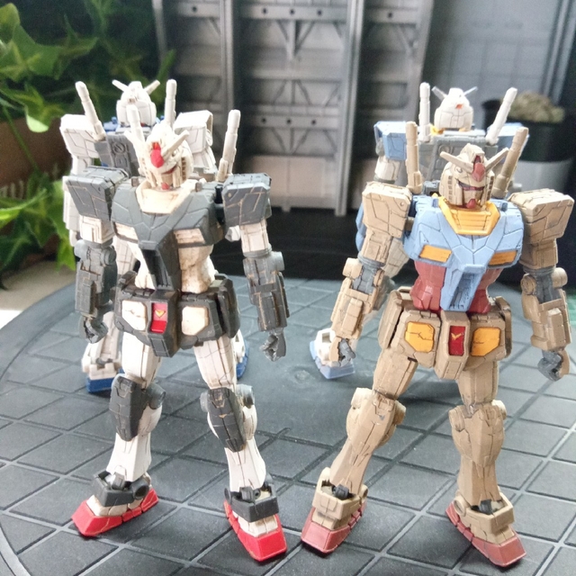 ガンダムファクトリー配布1/200ガンダム、塗装ウェザリング4色まとめ