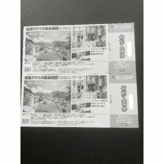 箱根ガラスの森美術館 特別入場券２枚セット（～２０２４．３．３１）(美術館/博物館)