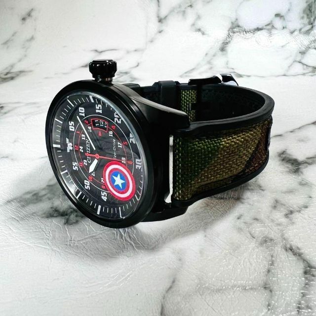 【新品未使用】シチズン エコドライブ MARVELモデル メンズ ミリタリー 【新品未使用】シチズン エコドライブ MARVELモデル メンズ ミリタリー