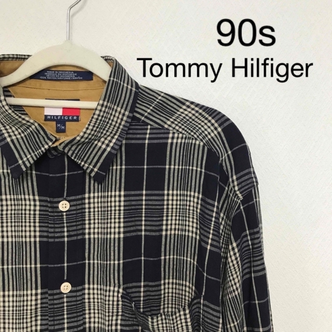 TOMMY HILFIGER(トミーヒルフィガー)のOLD 90s Tommy Hilfiger チェック レーヨンシャツ メンズのトップス(シャツ)の商品写真