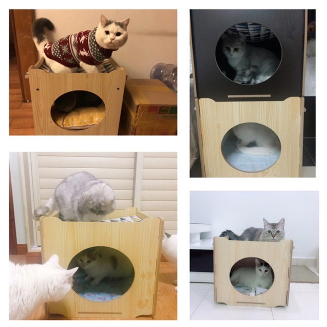 キャットハウス キャットタワー 多頭用 ハンモック 猫タワー ネコタワー 木製  その他のペット用品(猫)の商品写真