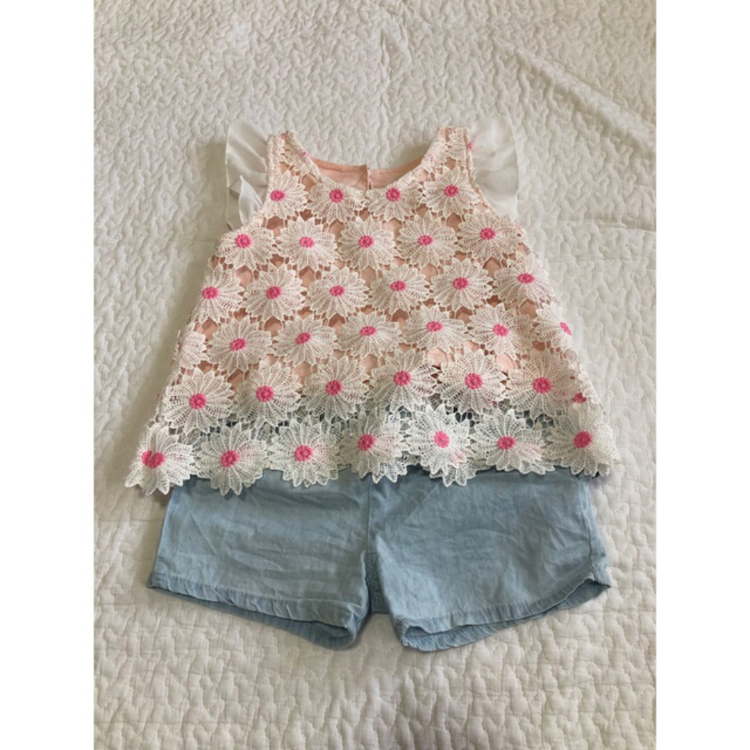 西松屋(ニシマツヤ)の花柄　セットアップ キッズ/ベビー/マタニティのキッズ服女の子用(90cm~)(その他)の商品写真