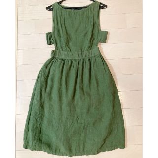 ザラ(ZARA)の【中古品】ZARA リネンワンピース　Sサイズ(ひざ丈ワンピース)