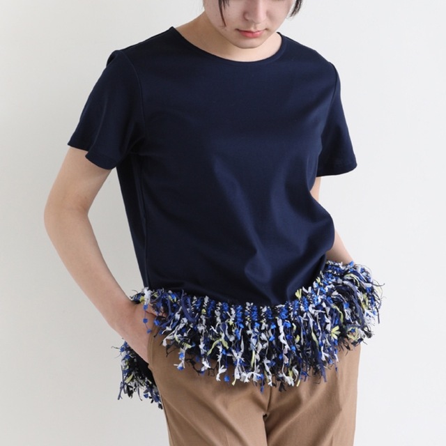 PARIGOT(パリゴ)の新品未使用COOHEM(コーヘン) TWEED FRINGE T-SHIRT レディースのトップス(Tシャツ(半袖/袖なし))の商品写真