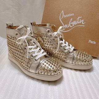 クリスチャンルブタン(Christian Louboutin)のクリスチャンルブタン　ハイカット　スニーカー　スパイクスタッズ　メタリック　靴(スニーカー)