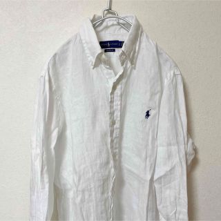 ポロラルフローレン(POLO RALPH LAUREN)のポロ ラルフローレン リネンシャツ ロゴ ホワイト S(シャツ)