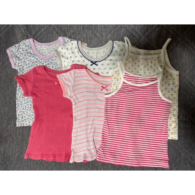 半袖　キャミソール　肌着　90cm 6枚 キッズ/ベビー/マタニティのキッズ服女の子用(90cm~)(下着)の商品写真