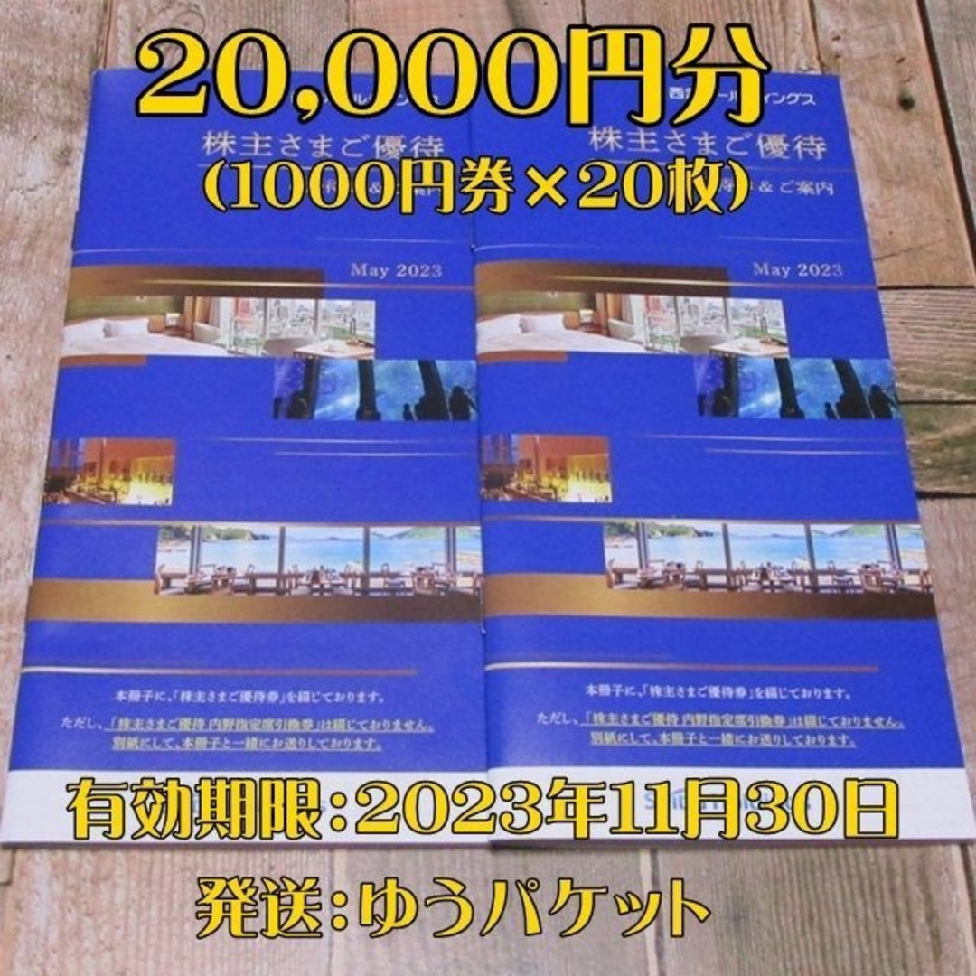 西武ホールディングス 株主優待券 2冊 共通割引券 20000円分他-