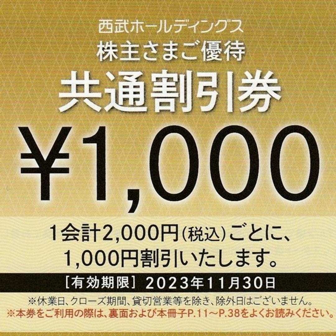 西武ホールディングス 株主優待券 2冊 共通割引券 20000円分他-