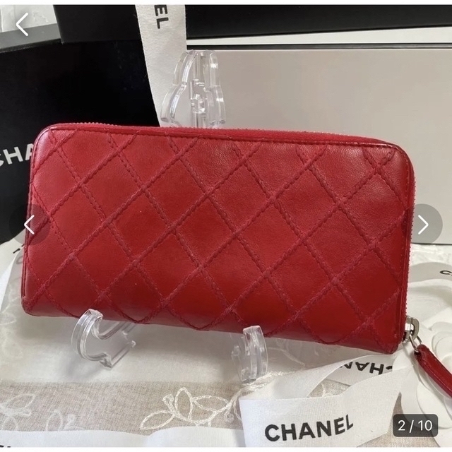 CHANEL(シャネル)の⭐️🎶♡ 様専用⭐️シャネル正規品　ワイルドステッチ　か長財布　赤　お得　お勧め レディースのファッション小物(財布)の商品写真