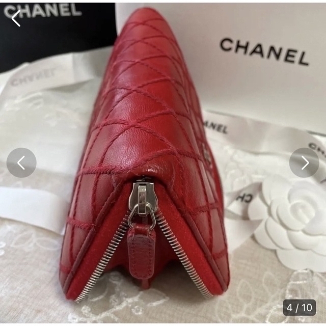 CHANEL(シャネル)の⭐️🎶♡ 様専用⭐️シャネル正規品　ワイルドステッチ　か長財布　赤　お得　お勧め レディースのファッション小物(財布)の商品写真