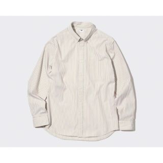 ユニクロ(UNIQLO)のユニクロ コットンストライプシャツ ベージュ S イエベ春(シャツ/ブラウス(長袖/七分))