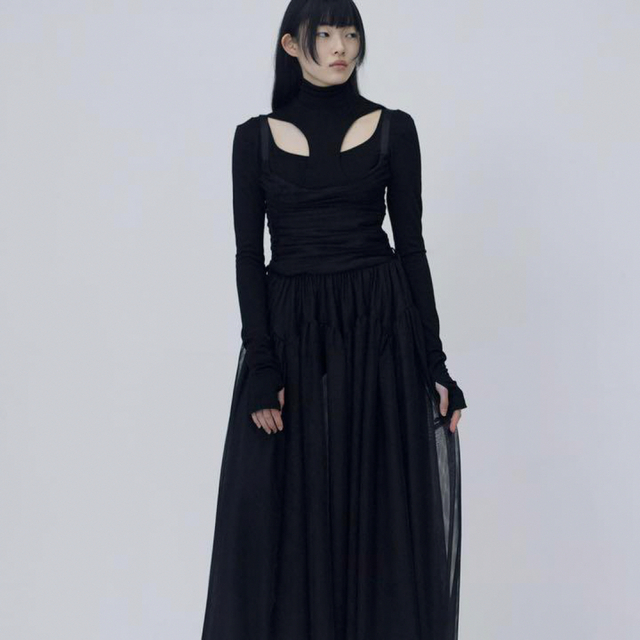 FETICO TULLE GATHERED DRESS チュール ワンピース - ロングワンピース