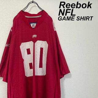リーボック(Reebok)のビッグシルエット リーボック NFL ゲームシャツ 赤 プリント ジャイアンツ(Tシャツ/カットソー(半袖/袖なし))