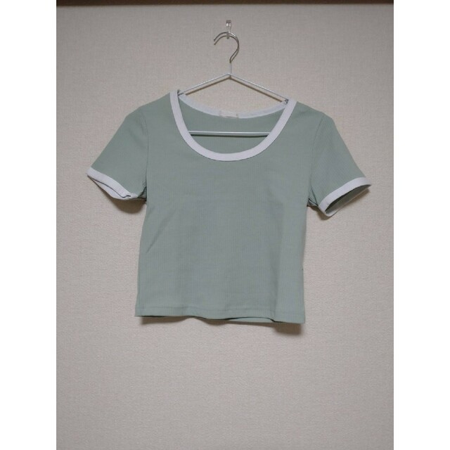 GU(ジーユー)のM.M GU ジーユー ミニ Tシャツ Sサイズ ライトグリーン レディースのトップス(Tシャツ(半袖/袖なし))の商品写真