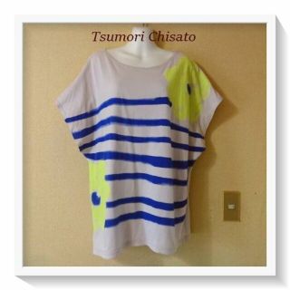 ツモリチサト(TSUMORI CHISATO)のTsumori Chisatoツモリチサト♡手書き風フラワーボーダーTシャツ(Tシャツ(半袖/袖なし))