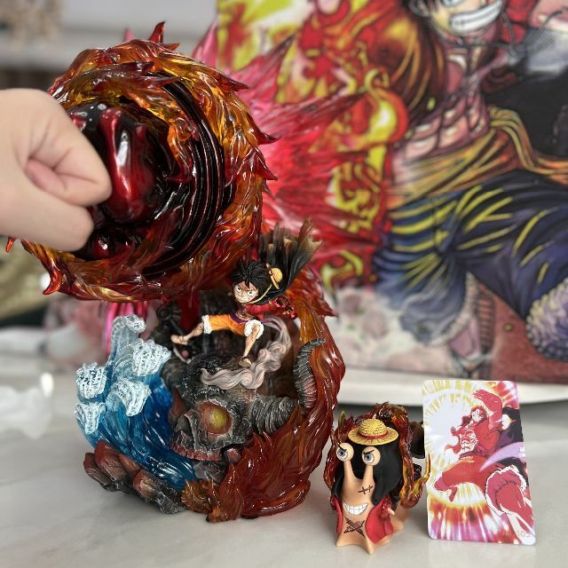 紫③ ワンピース ルフィ ゴムゴムの業火拳銃 ガレージキット ワーコレ
