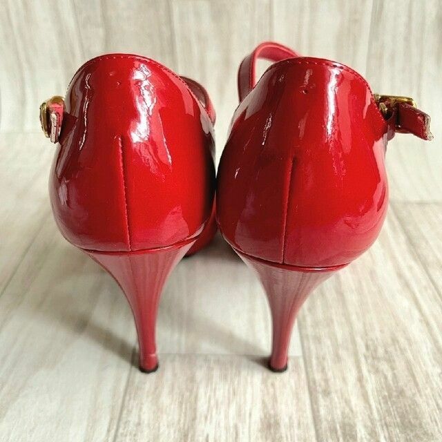 DIANA(ダイアナ)のDIANA ダイアナ ハイヒール パンプス サンダル Tストラップ 赤 レディースの靴/シューズ(サンダル)の商品写真