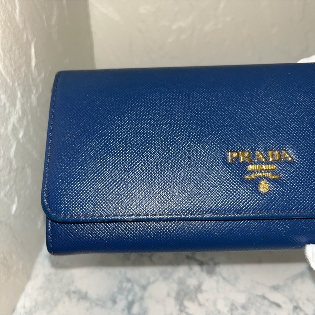 PRADA プラダ 長財布 美品 本革 ブルー - www.sorbillomenu.com